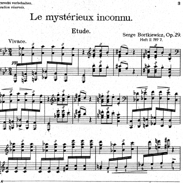 波特凯维茨－练习曲“神秘的陌生人”  Le mysterieux inconnu Op.29/7